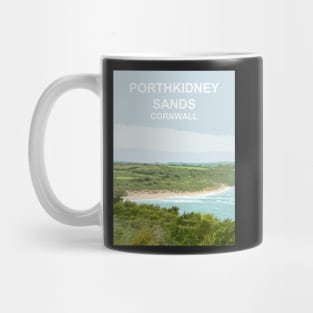 Porthkidney Sands Cornwall. Cornish gift Kernow Travel location poster Mug